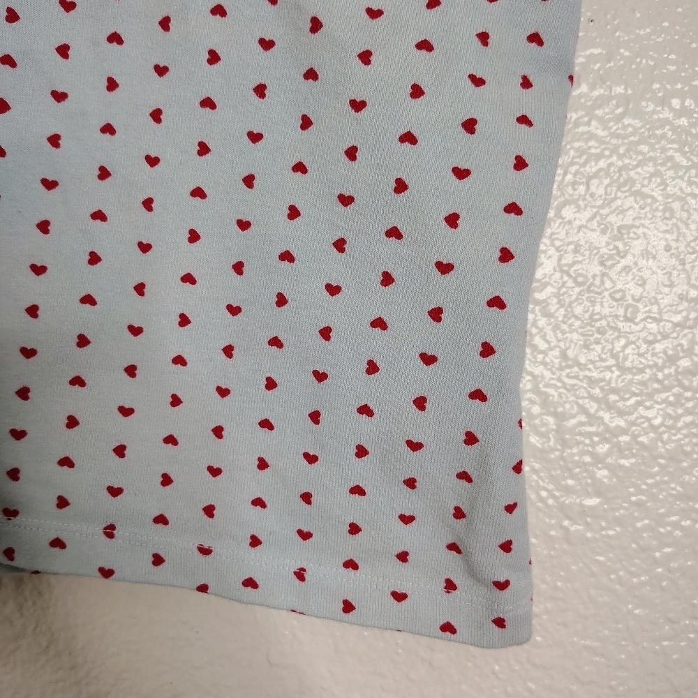Brandy Melville Rare Blue/ Red Heart Patterned Women's Lace Top Sz S Made Italy - Picture 6 of 13